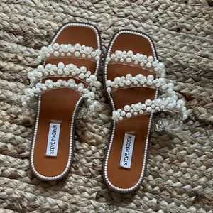 Steve Madden Pearl Embellished Sandals